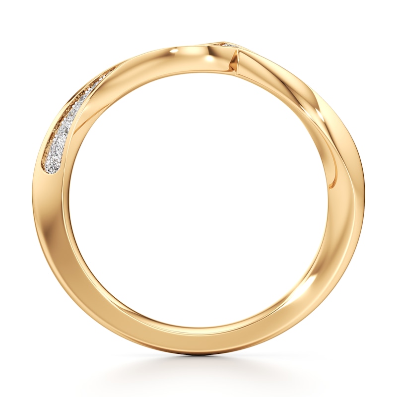 Main Image 2 of J'Lure Lab-Grown Diamond Contour Wedding Band 1/6 ct tw 18K Yellow Gold