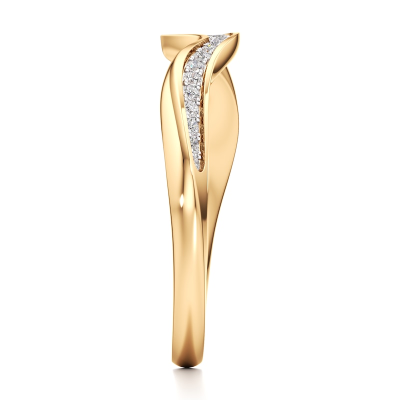 Main Image 3 of J'Lure Lab-Grown Diamond Contour Wedding Band 1/6 ct tw 18K Yellow Gold