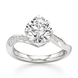 J'Lure Octagon Brilliant-Cut Lab-Grown Diamond Bypass Engagement Ring 3-1/6 ct tw 18K White Gold