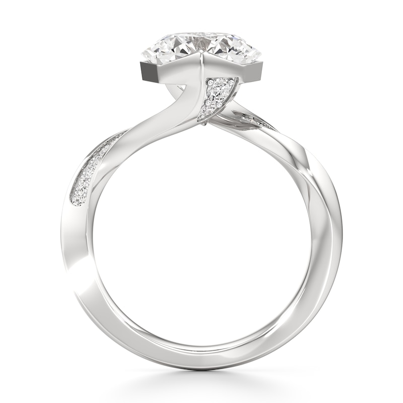 Main Image 2 of J'Lure Octagon Brilliant-Cut Lab-Grown Diamond Bypass Engagement Ring 3-1/6 ct tw 18K White Gold