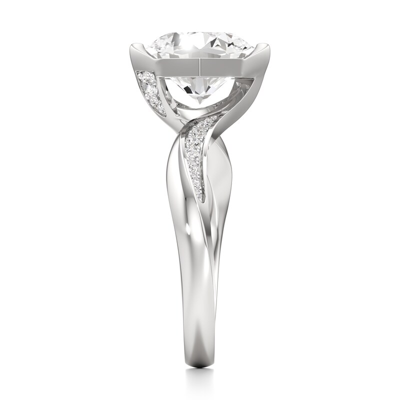Main Image 3 of J'Lure Octagon Brilliant-Cut Lab-Grown Diamond Bypass Engagement Ring 3-1/6 ct tw 18K White Gold