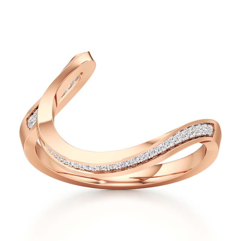 Main Image 1 of J'Lure Lab-Created Diamond Contour Wedding Band 1/6 ct tw 18K Rose Gold