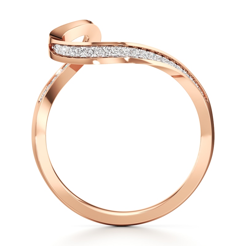 Main Image 2 of J'Lure Lab-Created Diamond Contour Wedding Band 1/6 ct tw 18K Rose Gold