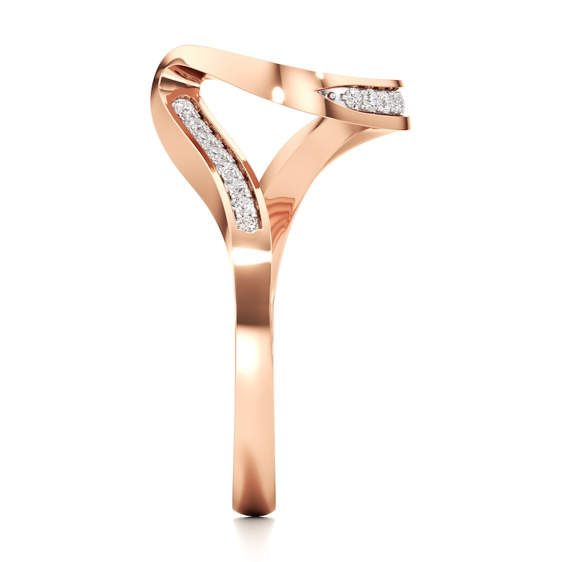 Main Image 3 of J'Lure Lab-Created Diamond Contour Wedding Band 1/6 ct tw 18K Rose Gold