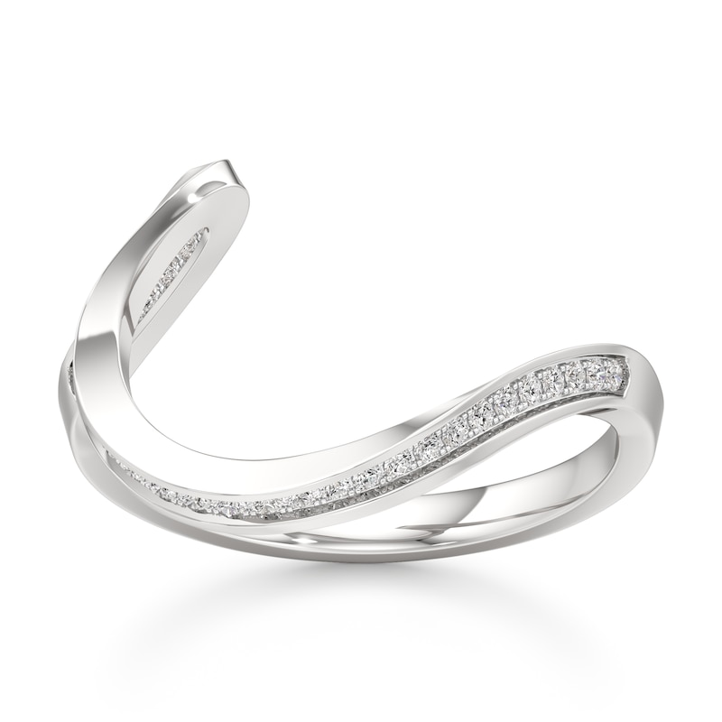 Main Image 1 of J'Lure Lab-Grown Diamond Contour Wedding Band 1/6 ct tw 18K White Gold