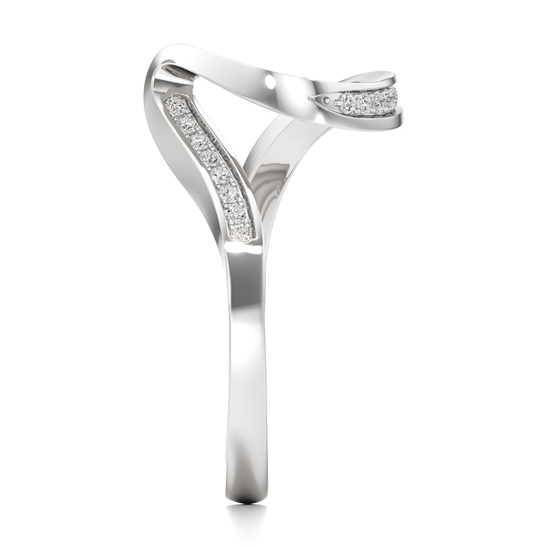 Main Image 3 of J'Lure Lab-Grown Diamond Contour Wedding Band 1/6 ct tw 18K White Gold