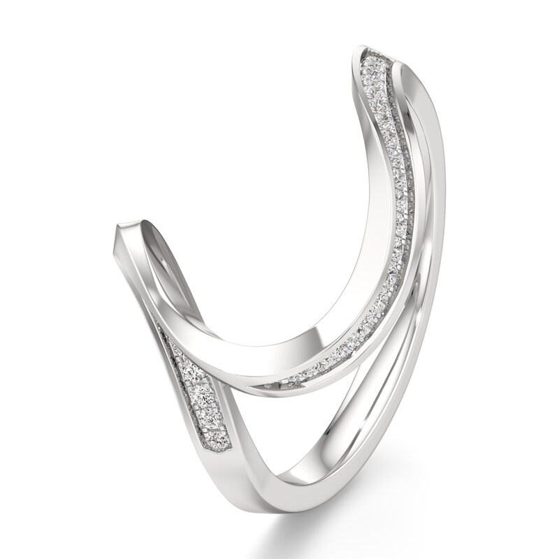 Main Image 4 of J'Lure Lab-Grown Diamond Contour Wedding Band 1/6 ct tw 18K White Gold