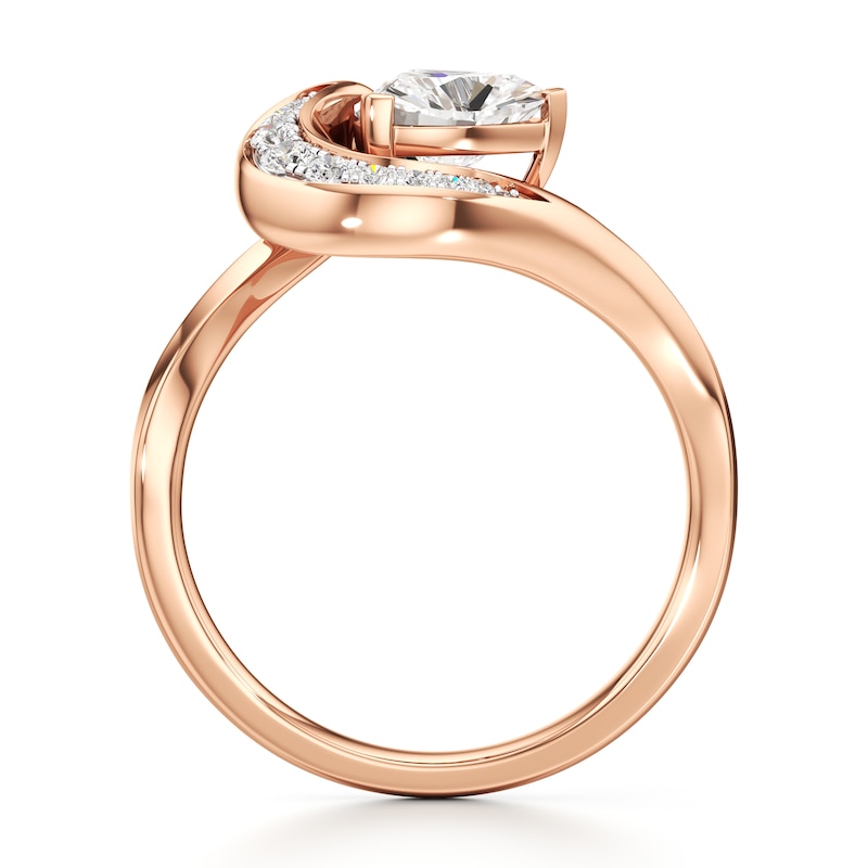 Main Image 2 of J'Lure Trillion Curved Brilliant-Cut Lab-Grown Diamond Engagement Ring 1 ct tw 18K Rose Gold