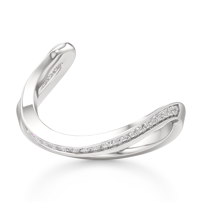 Main Image 1 of J'Lure Lab-Grown Diamond Contour Wedding Band 1/6 ct tw 18K White Gold