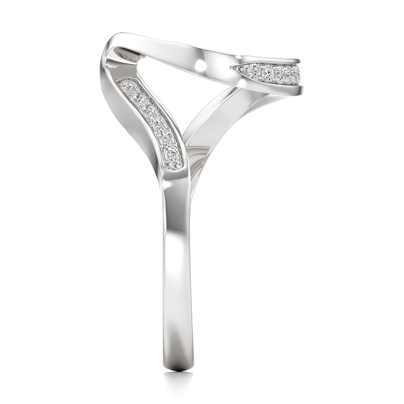 Main Image 3 of J'Lure Lab-Grown Diamond Contour Wedding Band 1/6 ct tw 18K White Gold