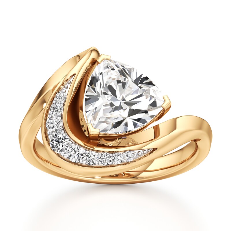 Main Image 1 of J'Lure Trillion Curved Brilliant-Cut Lab-Grown Diamond Engagement Ring 2 ct tw 18K Yellow Gold