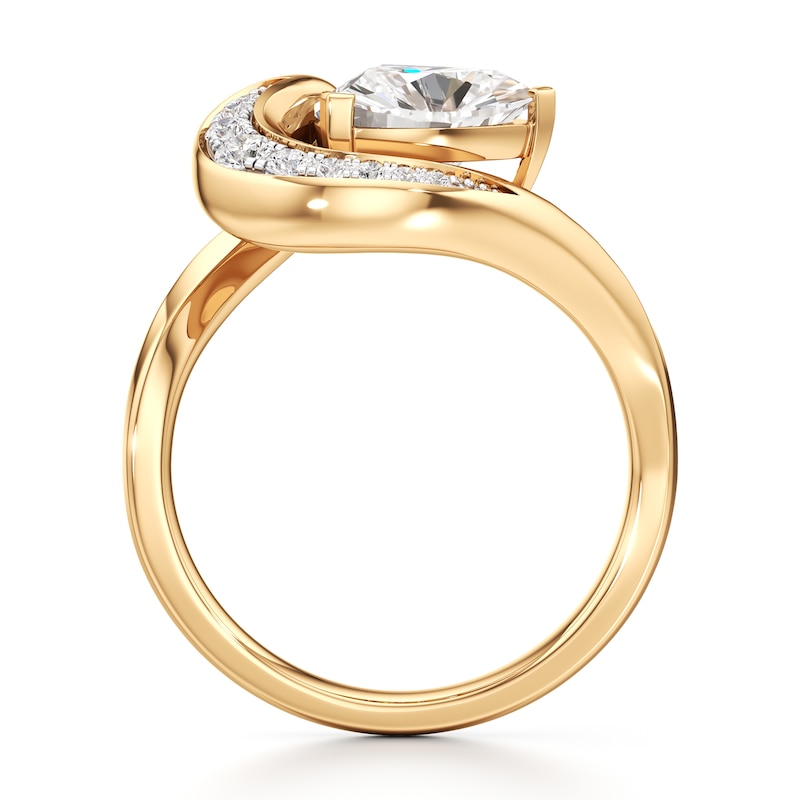 Main Image 2 of J'Lure Trillion Curved Brilliant-Cut Lab-Grown Diamond Engagement Ring 2 ct tw 18K Yellow Gold