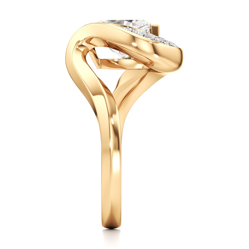 Main Image 3 of J'Lure Trillion Curved Brilliant-Cut Lab-Grown Diamond Engagement Ring 2 ct tw 18K Yellow Gold
