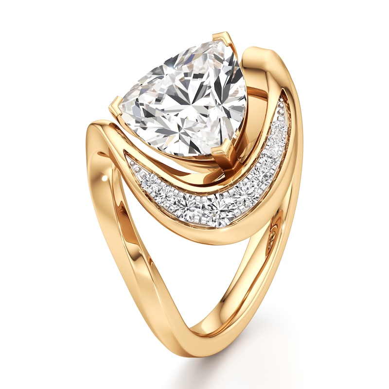 Main Image 4 of J'Lure Trillion Curved Brilliant-Cut Lab-Grown Diamond Engagement Ring 2 ct tw 18K Yellow Gold