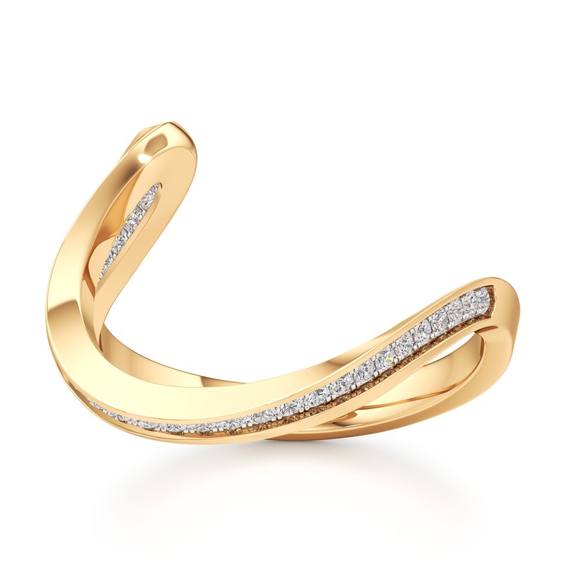 Main Image 1 of J'Lure Lab-Grown Diamond Contour Wedding Band 1/5 ct tw 18K Yellow Gold