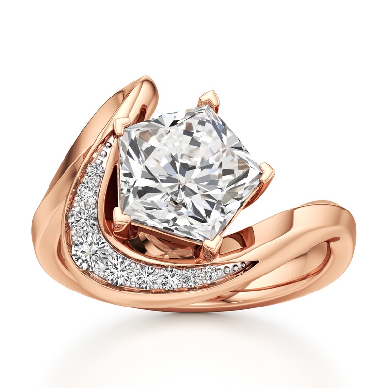 Main Image 1 of J'Lure Pentagon Brilliant-Cut Lab-Created Diamond Engagement Ring 3 ct tw 18K Rose Gold