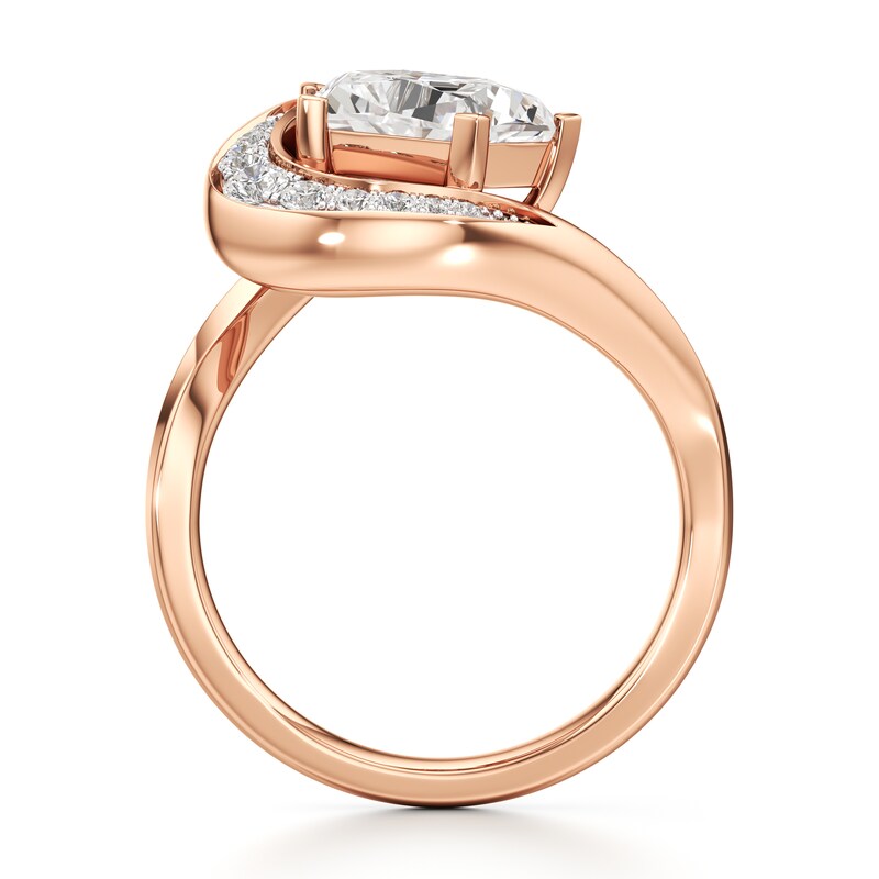 Main Image 2 of J'Lure Pentagon Brilliant-Cut Lab-Created Diamond Engagement Ring 3 ct tw 18K Rose Gold