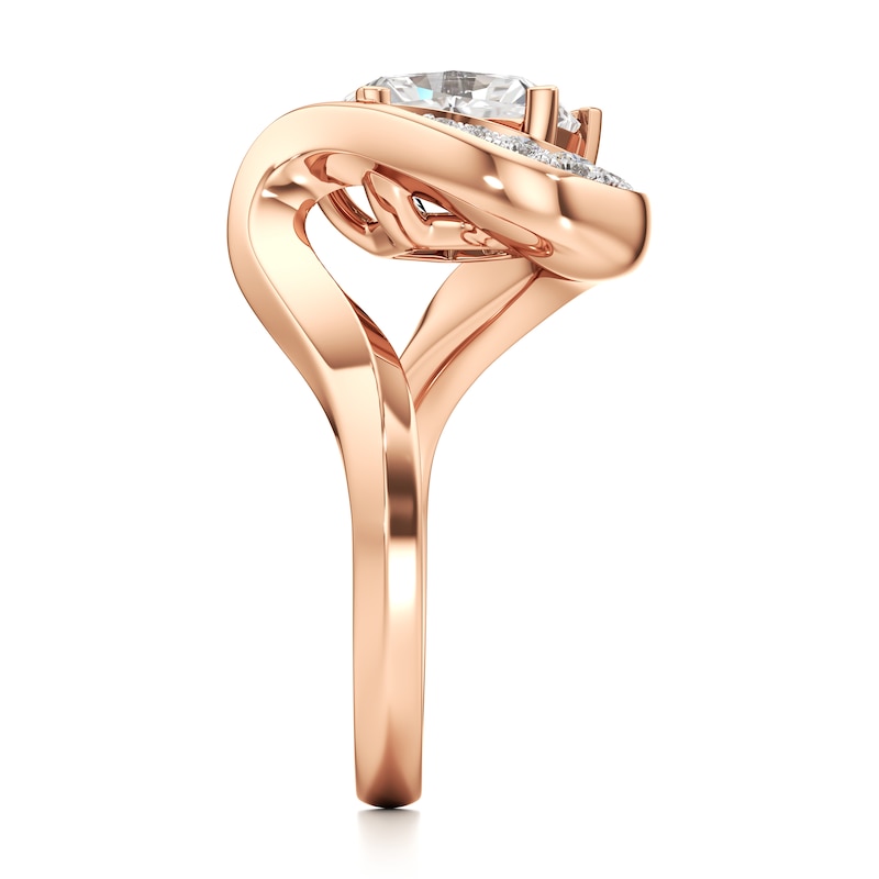 Main Image 3 of J'Lure Pentagon Brilliant-Cut Lab-Created Diamond Engagement Ring 3 ct tw 18K Rose Gold