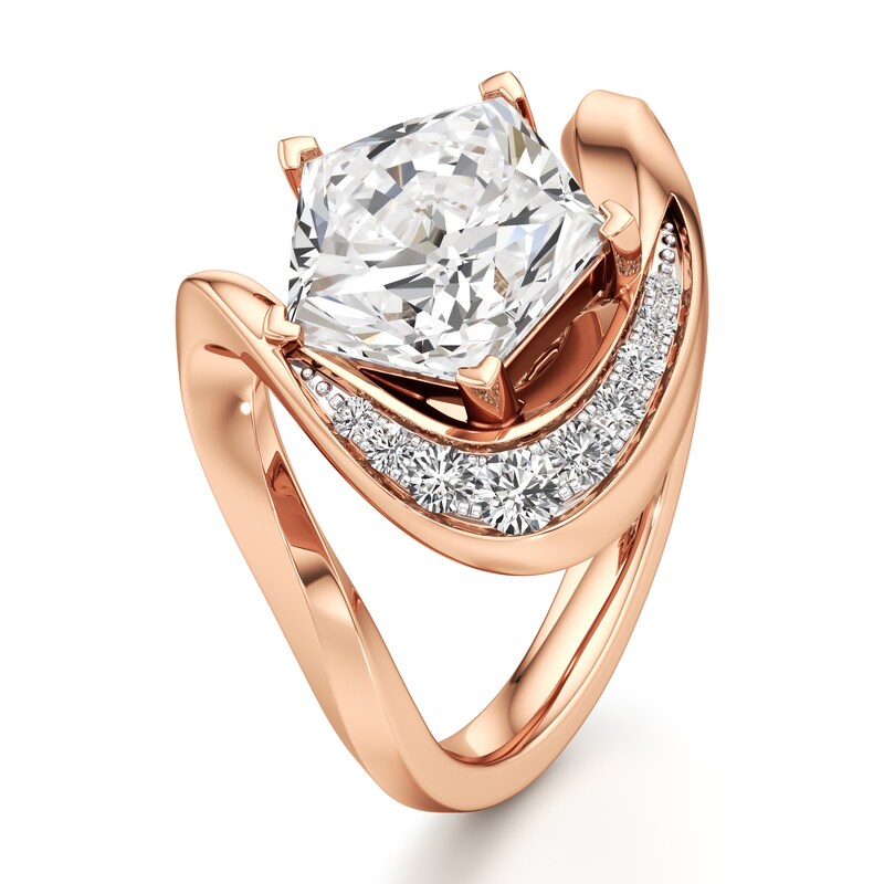 Main Image 4 of J'Lure Pentagon Brilliant-Cut Lab-Created Diamond Engagement Ring 3 ct tw 18K Rose Gold