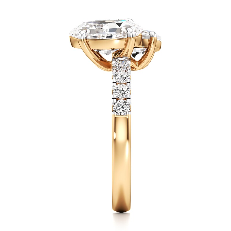 Main Image 3 of J'Lure Oval Step-Cut Two-Stone Lab-Grown Diamond Engagement Ring 3-1/3 ct tw 18K Yellow Gold