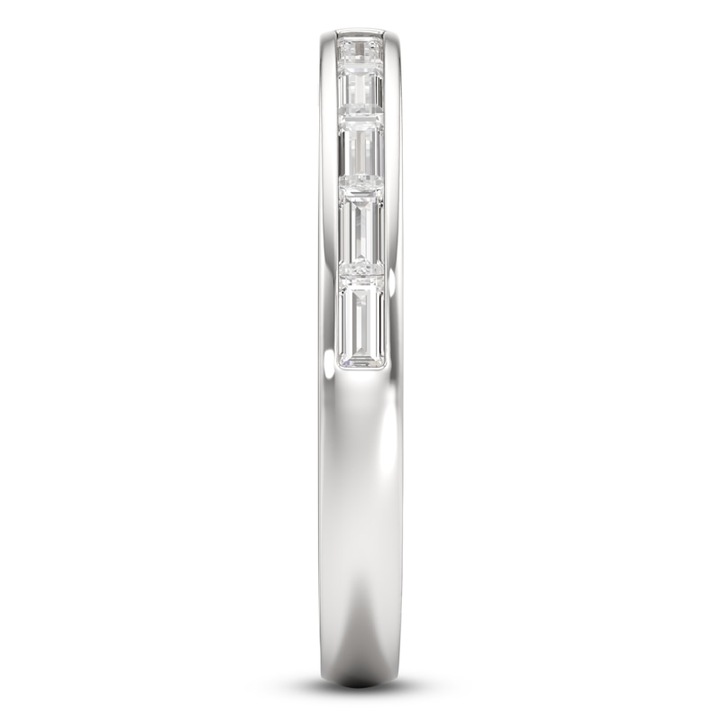 Main Image 3 of J'Lure Baguette-Cut Lab-Grown Diamond Contour Wedding Band 3/8 ct tw 18K White Gold