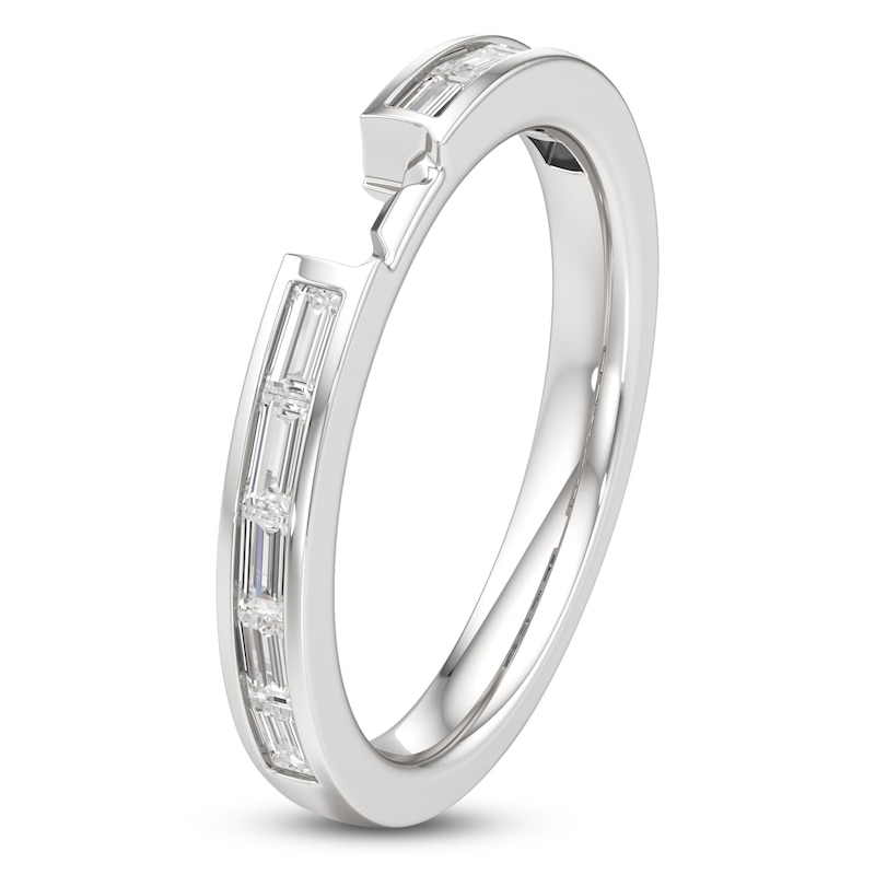 Main Image 4 of J'Lure Baguette-Cut Lab-Grown Diamond Contour Wedding Band 3/8 ct tw 18K White Gold