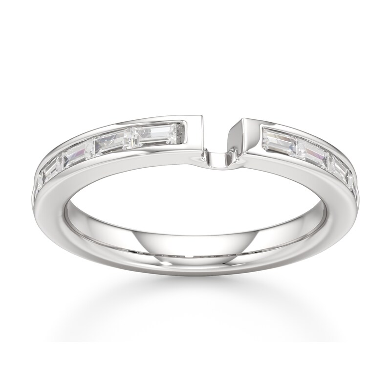 Main Image 1 of J'Lure Baguette-Cut Lab-Grown Diamond Contour Wedding Band 3/8 ct tw 18K White Gold