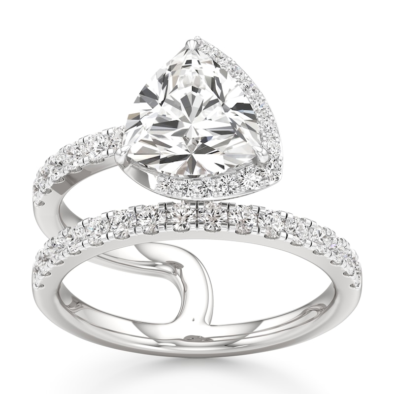 Main Image 1 of J'Lure Trillion Curved Brilliant-Cut Lab-Grown Diamond Spiral Engagement Ring 2-5/8 ct tw 18K White Gold