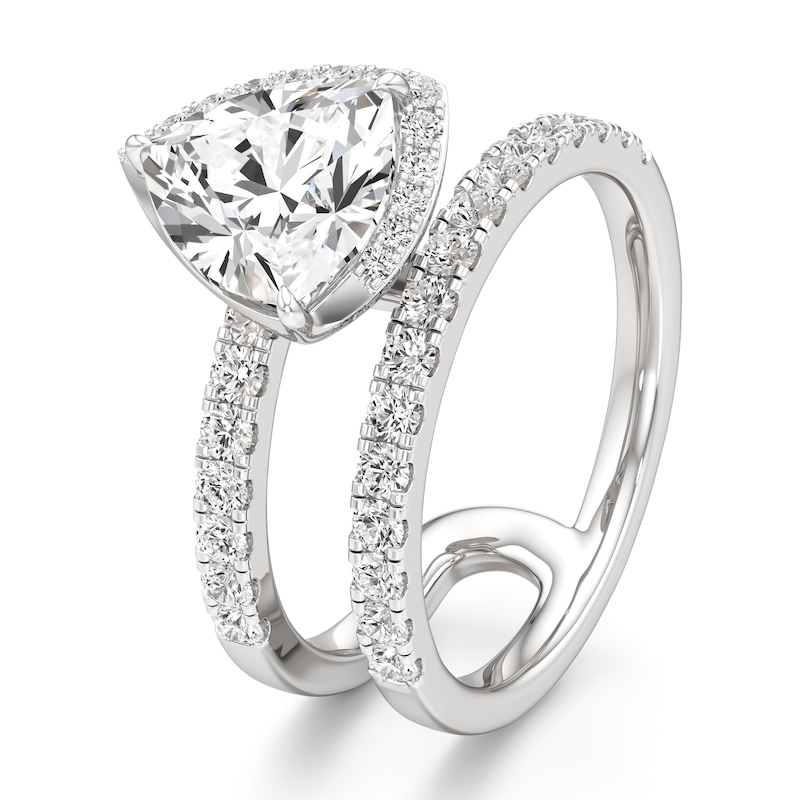 Main Image 4 of J'Lure Trillion Curved Brilliant-Cut Lab-Grown Diamond Spiral Engagement Ring 2-5/8 ct tw 18K White Gold