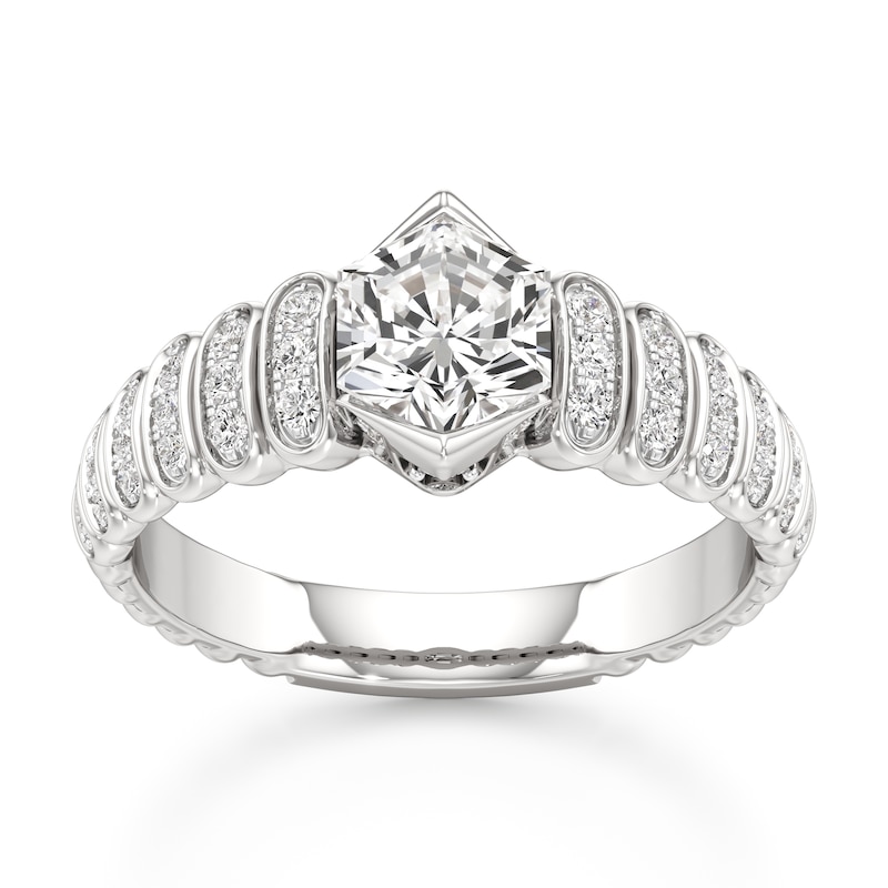Main Image 1 of J'Lure Hexagon Brilliant-Cut Lab-Grown Diamond Engagement Ring 1-1/3 ct tw 18K White Gold