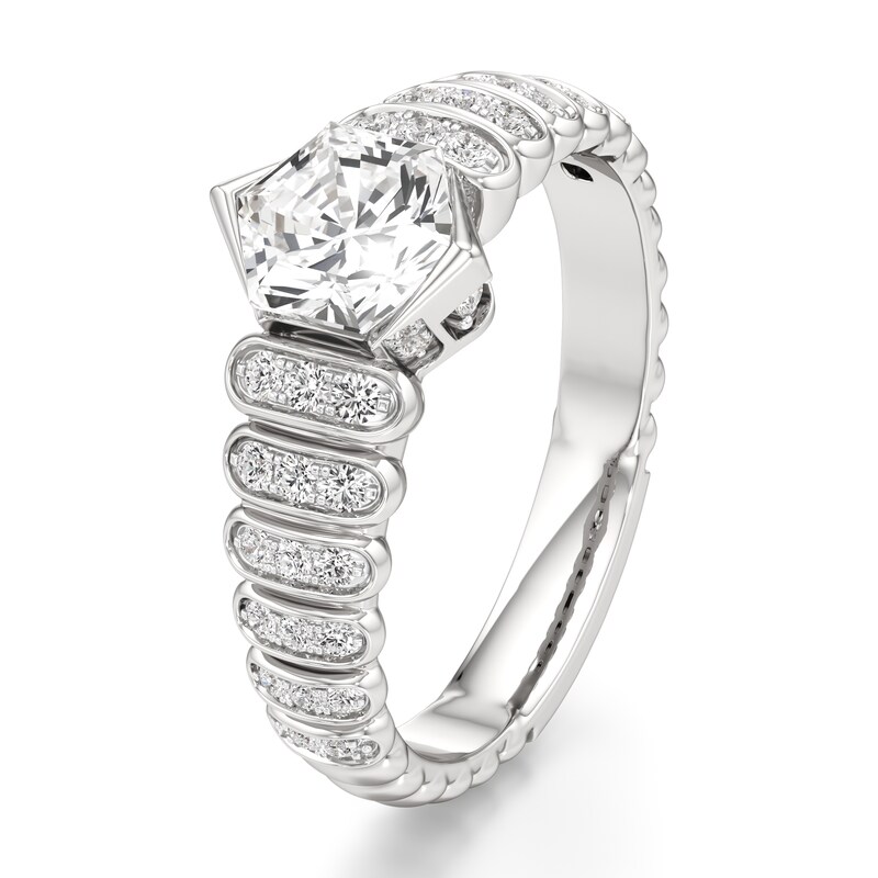 Main Image 4 of J'Lure Hexagon Brilliant-Cut Lab-Grown Diamond Engagement Ring 1-1/3 ct tw 18K White Gold