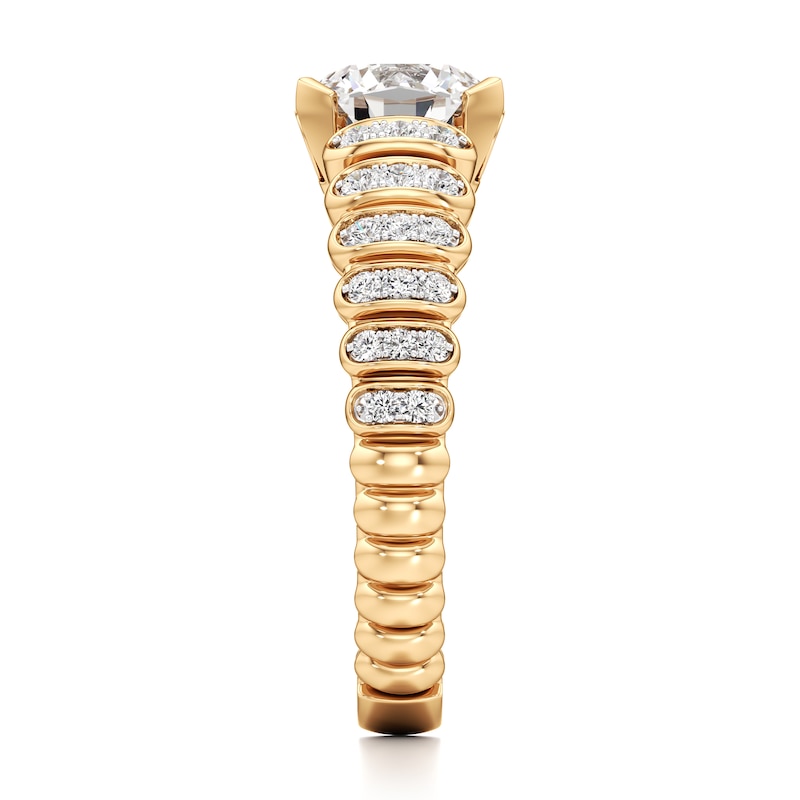 Main Image 3 of J'Lure Octagon Brilliant-Cut Lab-Created Diamond Engagement Ring 1-1/4 ct tw 18K Yellow Gold