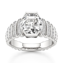 J'Lure Octagon Step-Cut Lab-Grown Diamond Engagement Ring 3-3/8 ct tw 18K White Gold