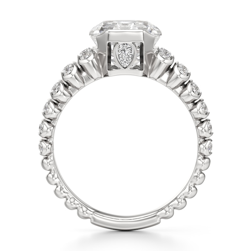 Main Image 2 of J'Lure Octagon Step-Cut Lab-Grown Diamond Engagement Ring 3-3/8 ct tw 18K White Gold