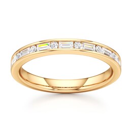 J'Lure Baguette & Round-Cut Lab-Grown Diamond Wedding Band 3/8 ct tw 18K Yellow Gold