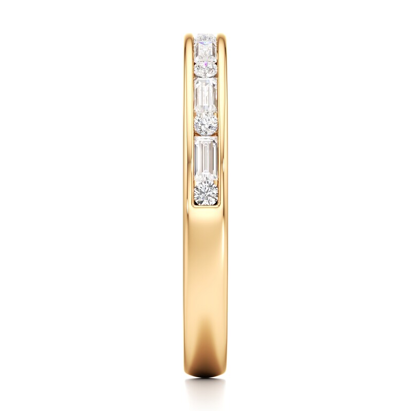 Main Image 3 of J'Lure Baguette & Round-Cut Lab-Grown Diamond Wedding Band 3/8 ct tw 18K Yellow Gold