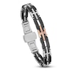 Thumbnail Image 3 of Baraka Men's Diamond Accent Link Bracelet Stainless Steel, Black Ceramic & 18K Rose Gold 8"