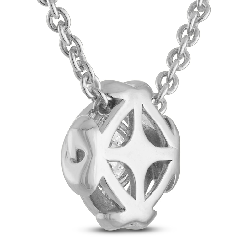 Main Image 3 of Unspoken Diamond Solitaire Necklace 1/2 ct tw 14K White Gold 18" (I1/I)