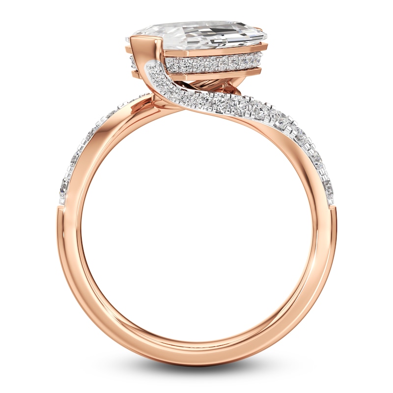 Main Image 4 of J'Lure Oval Portrait-Cut Lab-Grown Diamond Engagement Ring 2-1/2 ct tw 18K Rose Gold