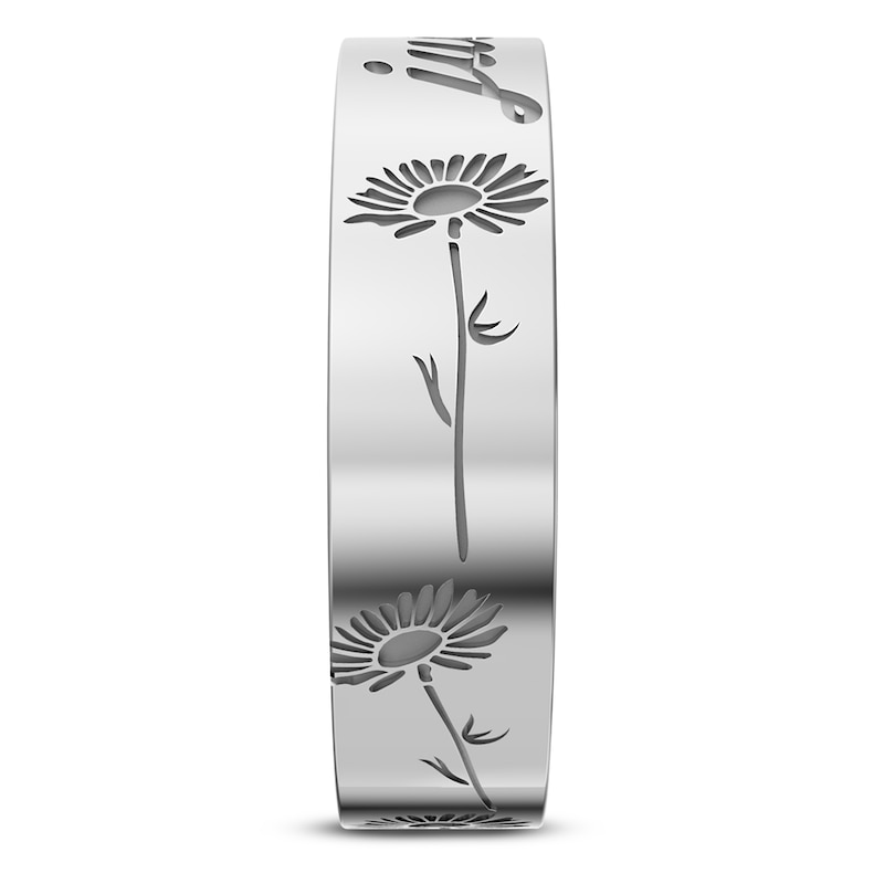 Main Image 2 of Birth Flower & Name Ring Sterling Silver