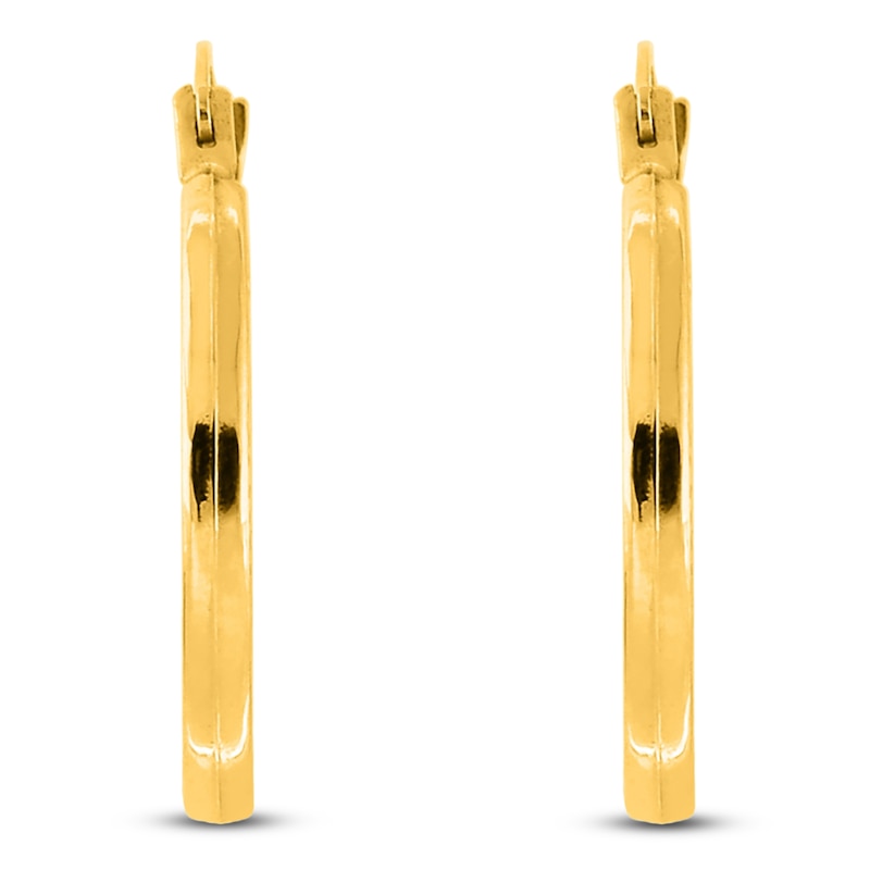 Main Image 3 of Stampato Greek Key Hoop Earrings 14K Yellow Gold