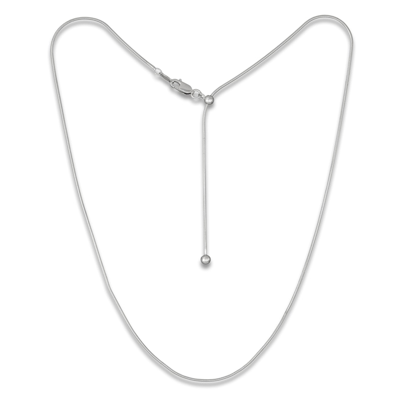 Main Image 1 of Adjustable Snake Chain Necklace 1.15mm Solid Sterling Silver 20"