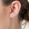 Thumbnail Image 3 of Oval-Cut Pink Lab-Grown Diamond Solitaire Stud Earrings 2 ct tw 14K White Gold
