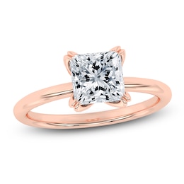 Certified Princess-Cut Diamond Solitaire Engagement Ring 2 ct tw 14K Rose Gold (I1/I)