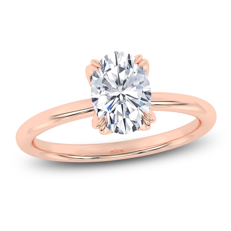 Certified Oval-Cut Diamond Solitaire Engagement Ring 1-1/ ct tw 14K Rose Gold (I1/I