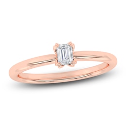 Emerald-Cut Diamond Solitaire Engagement Ring 1/4 ct tw 14K Rose Gold (I2/I)