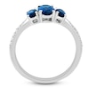 Thumbnail Image 2 of Oval-Cut Natural London Blue Topaz & Diamond Ring 1/10 ct tw 10K White Gold