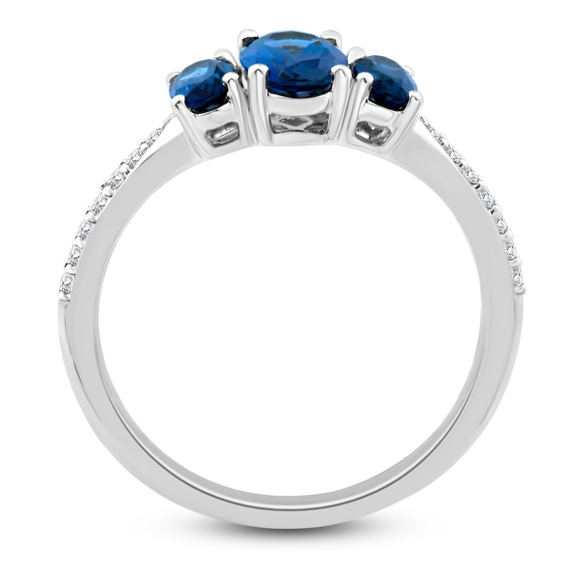 Main Image 2 of Oval-Cut Natural London Blue Topaz & Diamond Ring 1/10 ct tw 10K White Gold