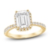 Thumbnail Image 1 of Emerald-Cut Lab-Grown Diamond Halo Engagement Ring 2-3/4 ct tw 14K Yellow Gold