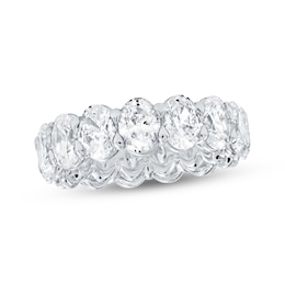 Oval-Cut Lab-Grown Diamond Eternity Band 6-3/4 - 8-1/6 ct tw 14K White Gold